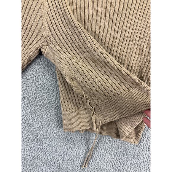 Ralph Lauren Polo Linen Blend Sweater Womens Medium Tan Brown Lightweight NEW M - Picture 7 of 8